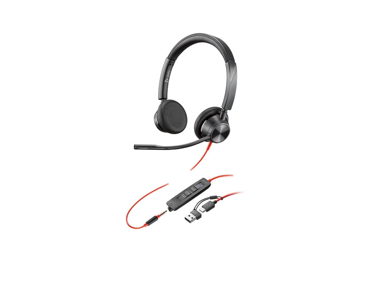 HP Poly Blackwire C3325-M – On-ear headset – Kabel – Stereo – Zwart – Ruisonderdrukking (microfoon) – Volumeregeling