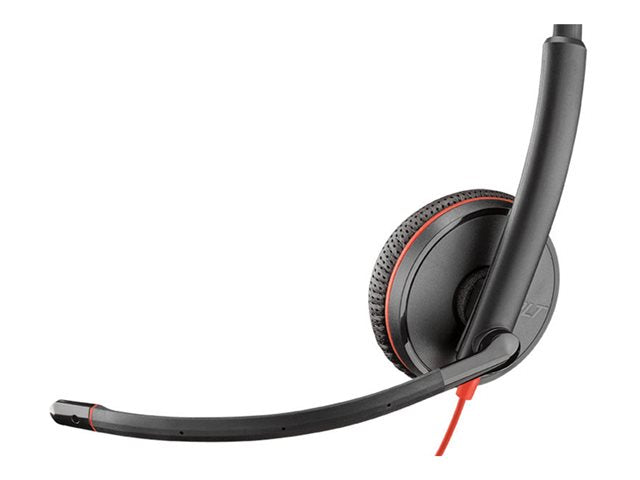 Poly Blackwire 3225 Stereo USB-C Headset +3.5mm Plug +USB-C/A Adapter (Bulk)