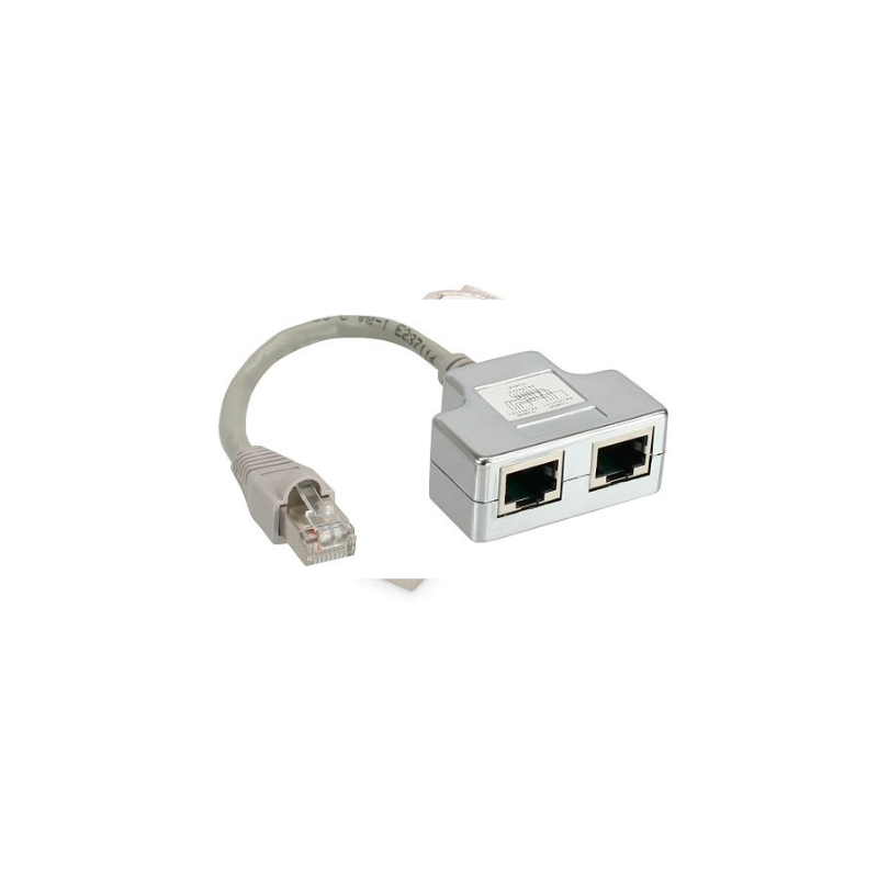 ISDN poort verdubbelaar, 1x RJ45 Male naar 2x RJ45 Female, met kabel