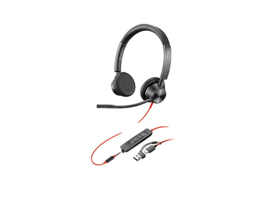 HP Poly Blackwire C3325-M – On-ear headset – Kabel – Stereo – Zwart – Ruisonderdrukking (microfoon) – Volumeregeling