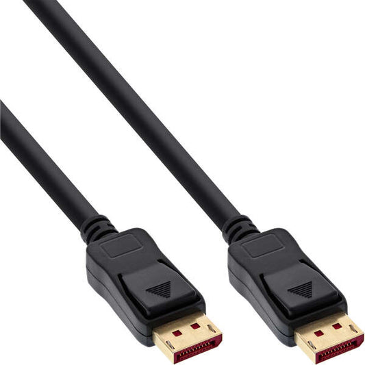 DisplayPort 1.4 cable, black, gold-plated contacts, 0.5m