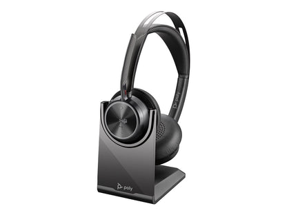 Poly Voyager Focus 2 Microsoft Teams Certified USB-C-C Headset +USB-C/A Adapter +Charging Stand No localization