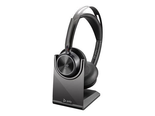 Poly Voyager Focus 2 Microsoft Teams Certified USB-C-C Headset +USB-C/A Adapter +Charging Stand No localization
