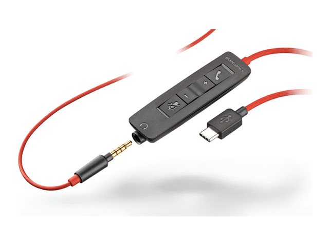 Poly Blackwire 3225 Stereo USB-C Headset +3.5mm Plug +USB-C/A Adapter