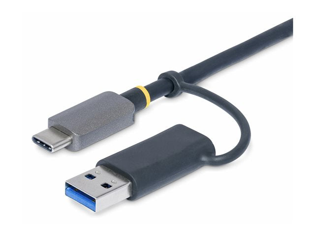 StarTech.com USB 3.0 Multi-Media Memory Card Reader, SD/microSD/CompactFlash Card Reader, Portable USB 5Gbps Card Adapter, External USB-C Card Reader with Attached USB-A Adapter
