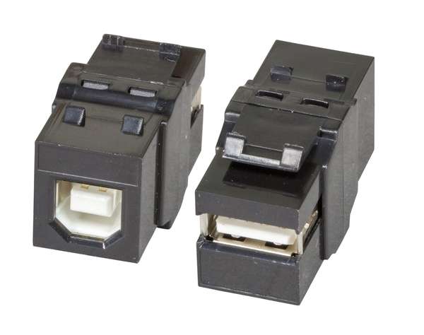 Keystone Adapter USB2.0 A/B ZWART