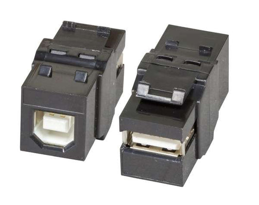 Keystone Adapter USB2.0 A/B ZWART