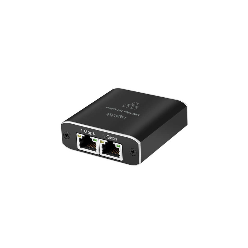 Gigabit Ethernet Splitter 1 to 2, 1000 Mbps, with USB power