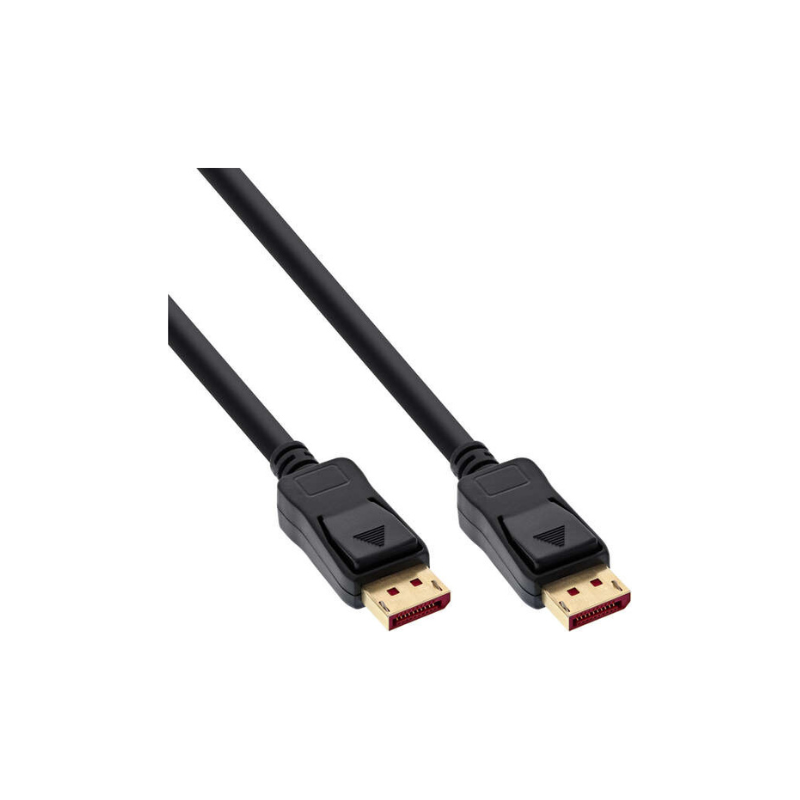 DisplayPort 1.4 cable, black, gold-plated contacts, 0.5m